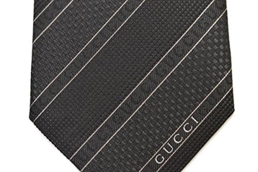 Gucci Галстук в полоску с логотипом 8см ширина egc17w001 4B002 (Размер Ширина) (499694 1000 Черный)