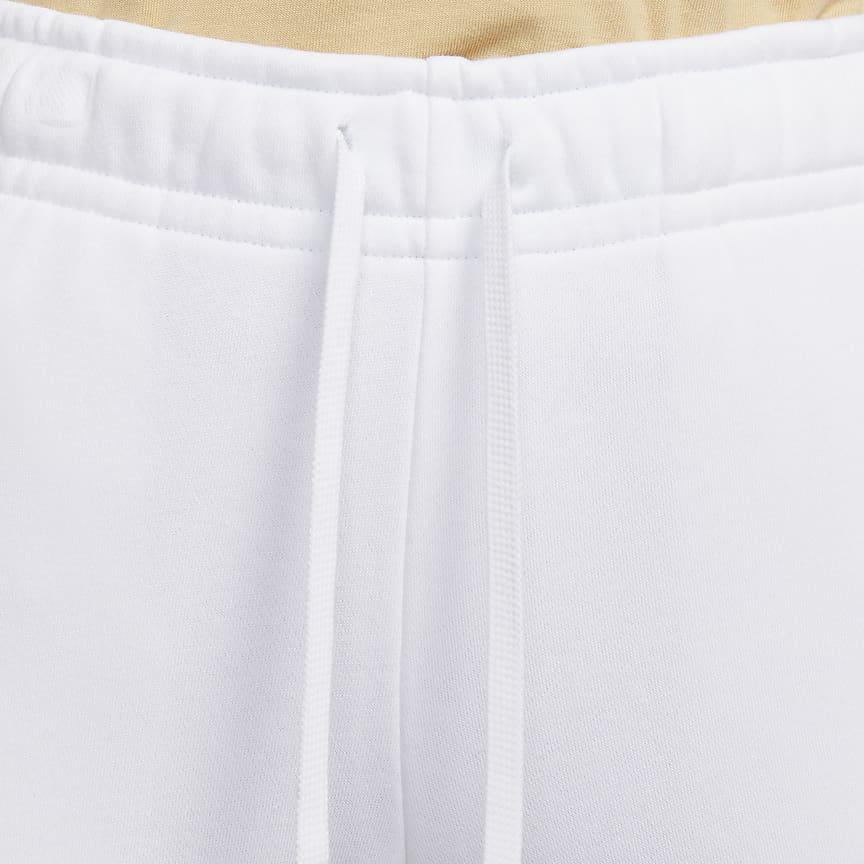 Nike Спортивные флисовые однотонные спортивные штаны с широкими штанинами и завязками, женские брюки белого цвета FB2728-100