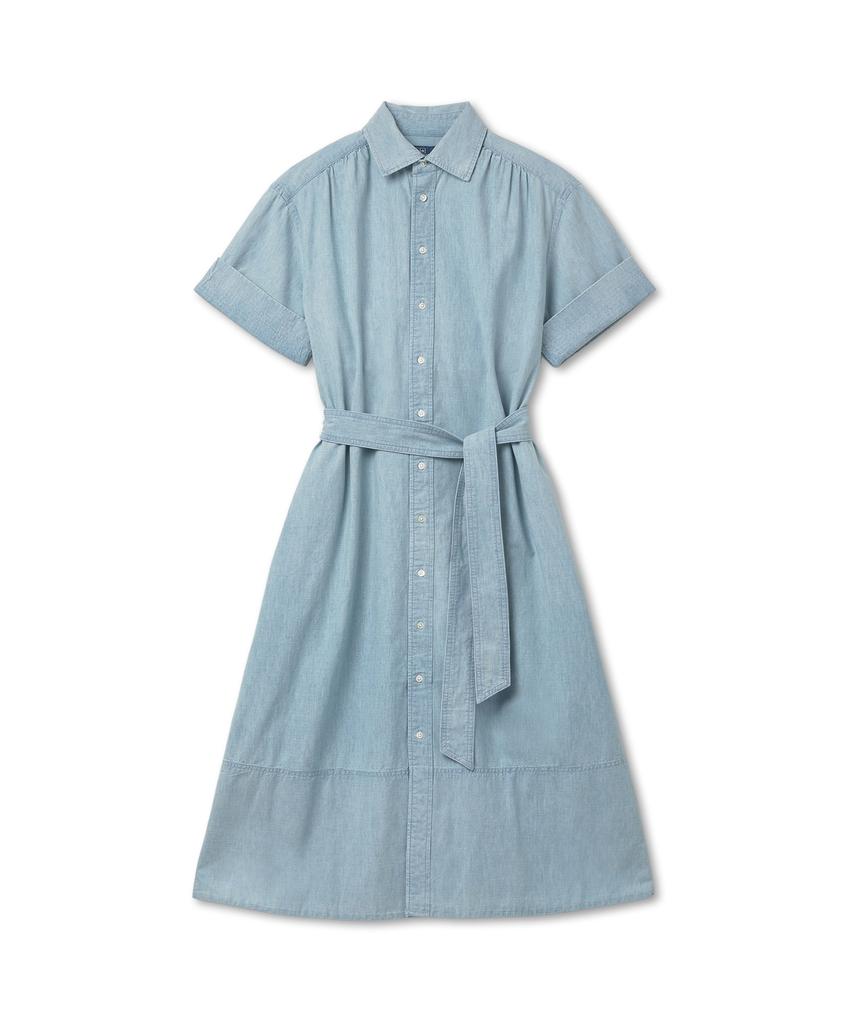 Polo Ralph Lauren W Cotton Chambray Shirt Dress - Blue