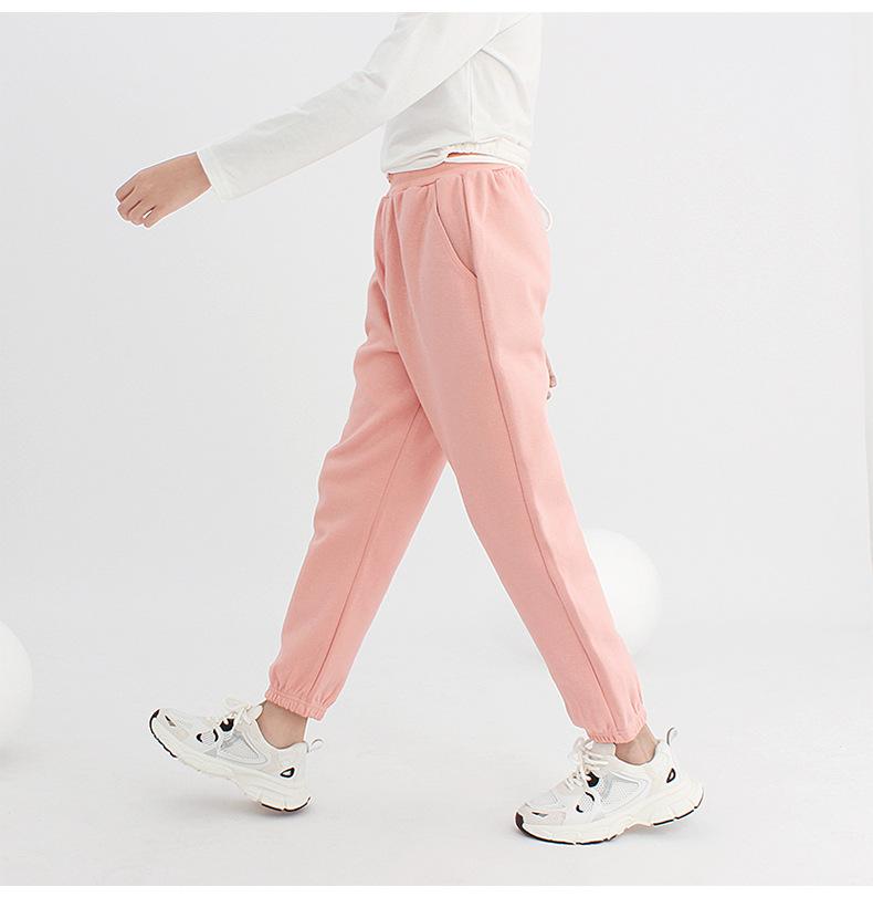 Штаны для девочек, осенние новые спортивные штаны, однотонные повседневные универсальные детские однотонные детские штаны среднего и большого размера для девочек