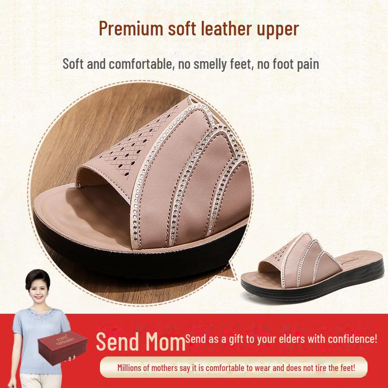 Мамины тапочки с мягкой подошвой и нескользящей подошвой для женщин среднего возраста 2025 г.