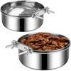 Stainless Steel Parakeet Feeder with Clamp Holder Parrot Food Bowl Bird Bowls  Dogs Cats Cage