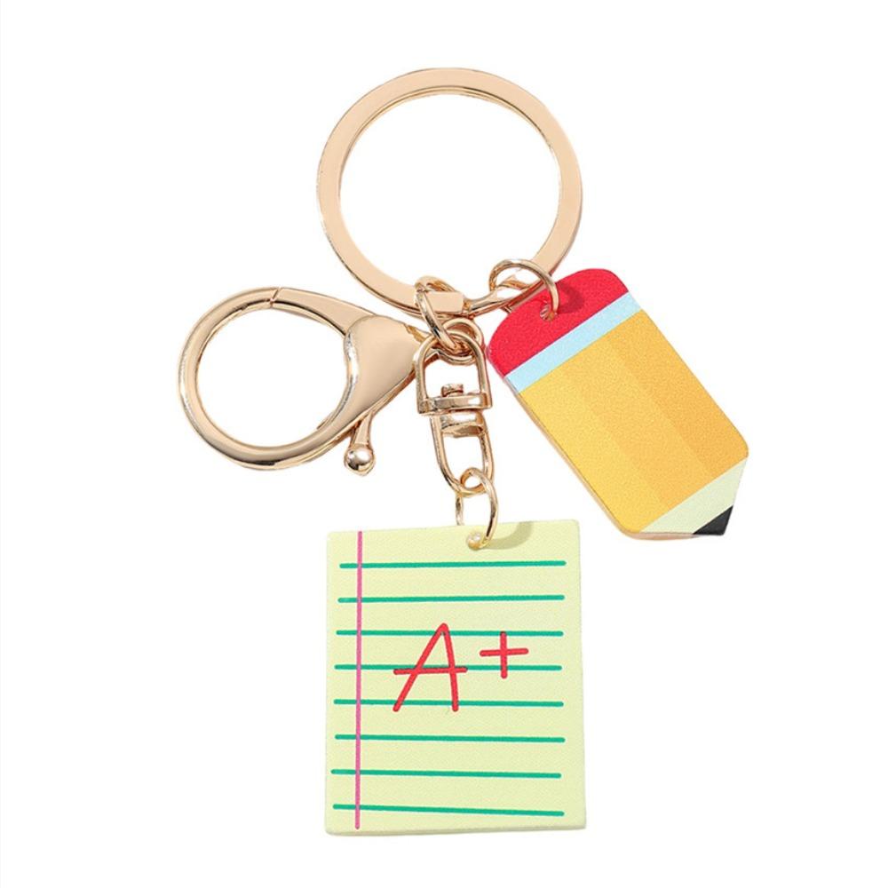 English Letter Pencil Keychain Geometric Shape Teacher Education Pendant  Graduation Ceremony