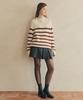 ZEROSTREET Striped Zip-Up Sweater / Ivory