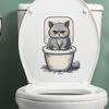 Наклейки на туалет Angry Cat Ванная комната Декор для дома Наклейки на стену