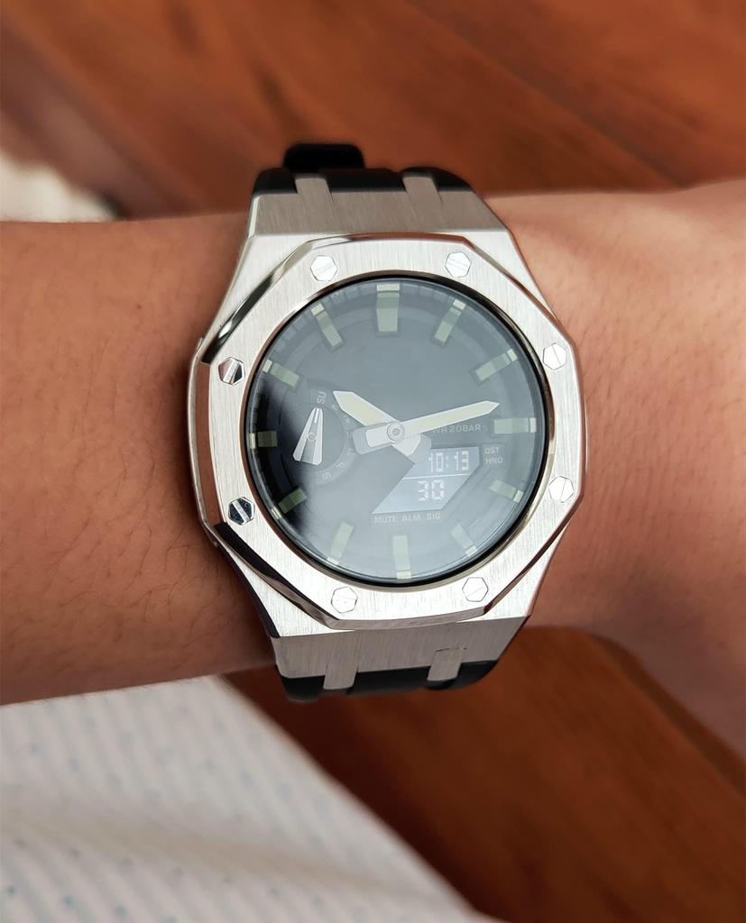 GA2100 4th Generation Watch Bezel Band Checker Watch Replacement Compatible with Casio AP Style Watch Accessory [Sakura Passed] G-Shock