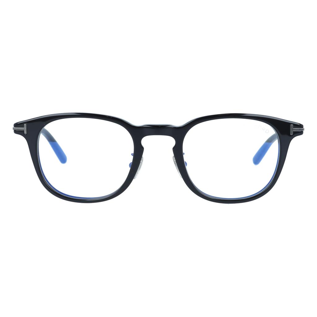 Tom Ford Noir Collection Eyeglass Asian Size Unisex for Men and Wellington-style Frames, Fit, FT5725-D-B-N 001, 48, Women.