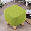 Footstool Slipcovers Home Decor Footrest Cover Washable Stretchable Anti-dust Waffle-Knit Square Round Stool Cover
