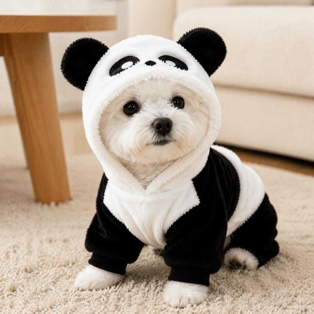 Soft Panda Transformation Dog Clothes Warm Dog Cosplay Costume Winter Dog Clothes Cosplay Party