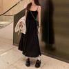 Women's Hepburn Style Dress French Strapless Strap Slightly Fat Slimming Temperament Long Dress
