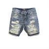 Men's  Ripped Short Jeans  Summer Fashion Casual SlimRetro Style Denim Shorts