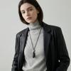 Vnox Минималистичное Однотонное Подвесное Ожерелье в Форме Капли Воды для Женщин и Девушек, Регулируемая Длинная Черная Веревочная Цепочка, Украшение