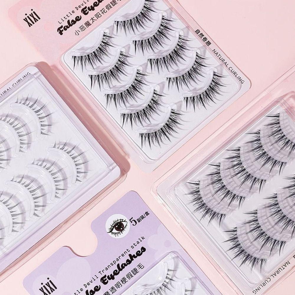 DIY Fake Eyelashes Curled Full Strip Fake Lashes Soft Black False Eyelashes  Makeup