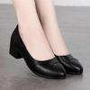 2022 New Soft Leather Mid-Heel Shoes for Women: Comfortable, Soft-Sole Work Shoes for Middle-Aged Mothers