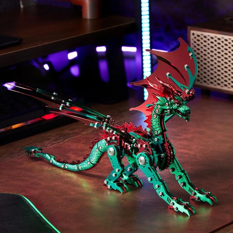 3D Металлическая головоломка Дракон Взрослая версия Стимпанк Механическая модель для сборки Сделай сам Стальной Warcraft Сборка Ручная игрушка