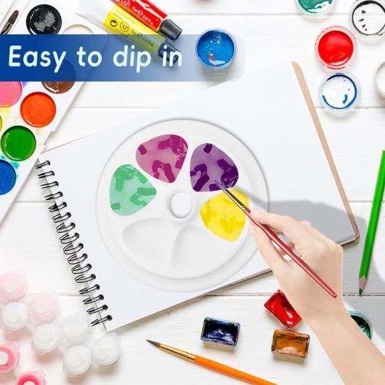 Mason Jar Paint Palette with Lid Portable Artist Color Mixing Tray for Watercolors Acrylics Plastic White Paint Tray