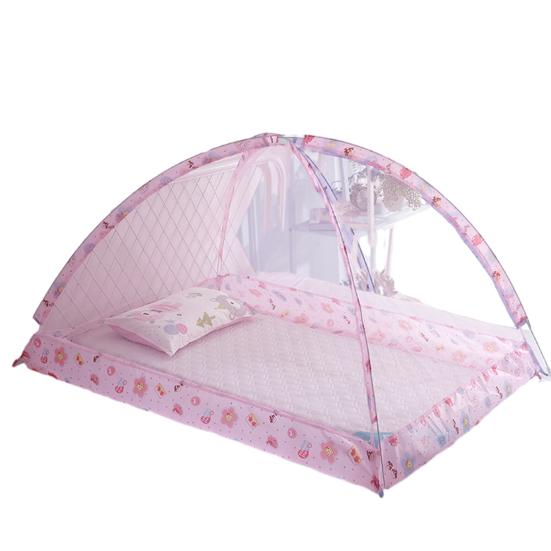 Занавеска для кровати, дизайн полного покрытия, зашифрованная пряжа, легко складывается, быстро открывается, бездонная, противомоскитная, полиэстер, детская юрта, москитная сетка, аксессуар для кровати