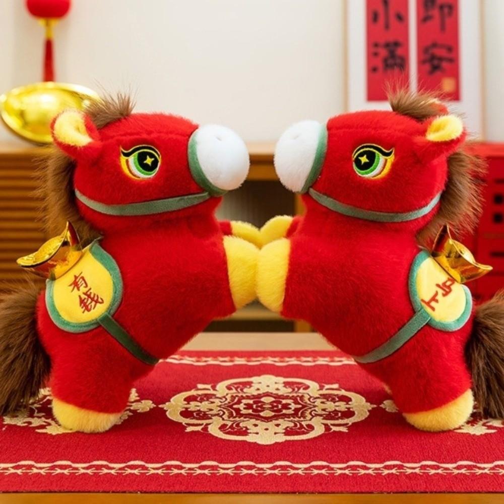Милая плюшевая кукла-лошадка, куклы-талисманы, фигурка пони по знаку зодиака, мягкая игрушка-лошадка, китайский Новый год