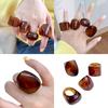Vintage Geometric Resin Ring Lightweight Design Amber Tone Jewelry Gift Comfort Fit Retro Resin Accessory For Women Men