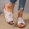 Fashion Fashion Floral Printed Women's Slippers Summer Soft Sole Comfort Wedges Sandals Woman Lightweight Non Slip Casual Beach Slides