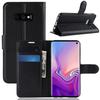 PU Leather Protective Case for Samsung Galaxy S10e - FRANCIS-R - Black - Shockproof and Foldable Stand