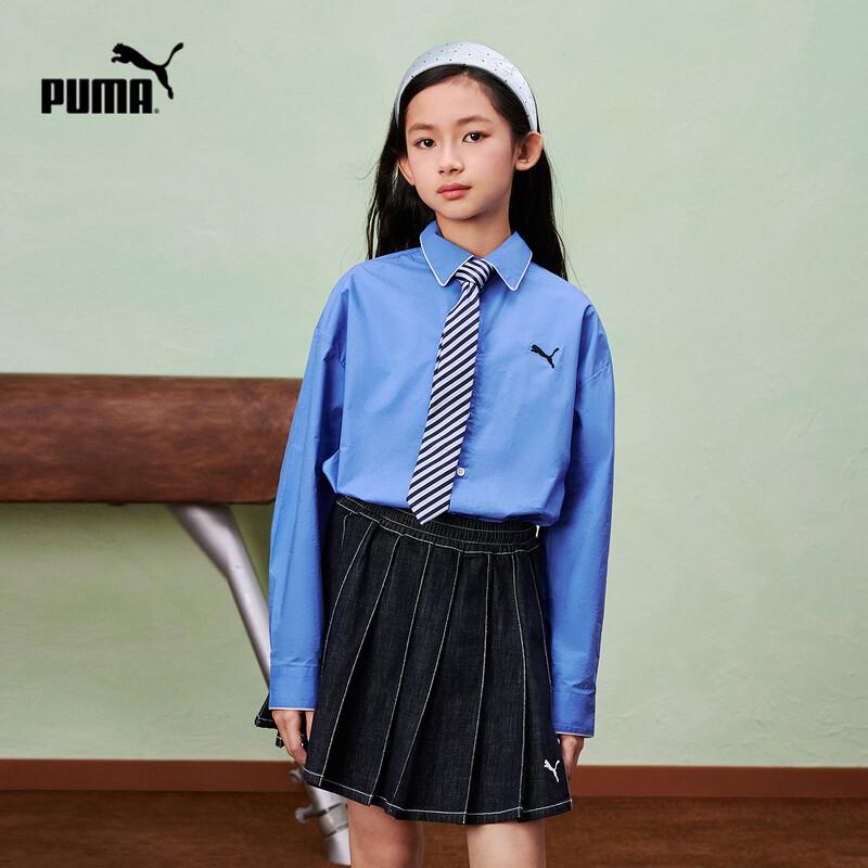 PUMA Girls' Long Sleeve Cotton Shirt