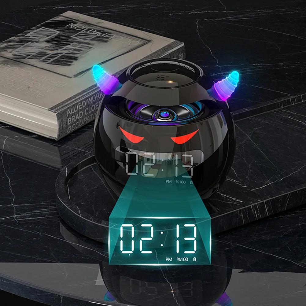 Милый будильник Bluetooth-динамик со светодиодной подсветкой, цифровой TF, двойной будильник, динамик, домашний декор, детская комната, настольные часы для сна