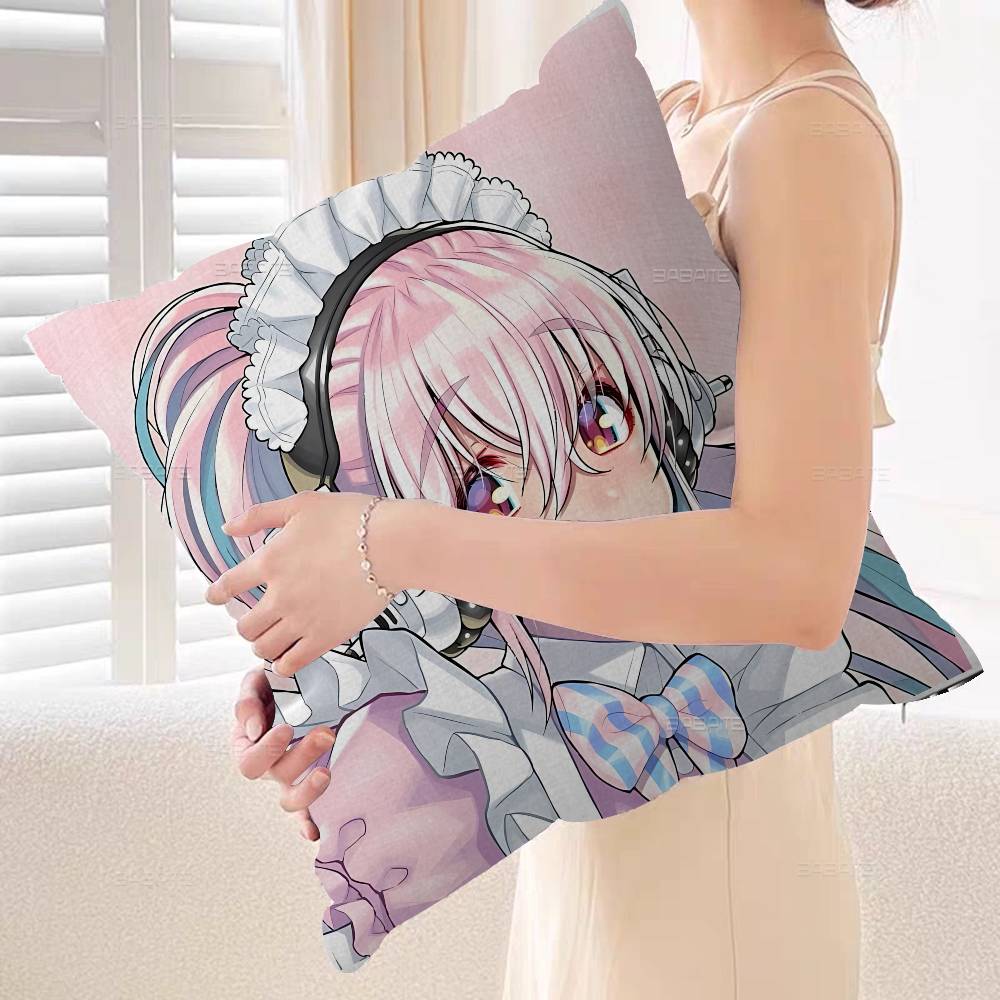 Мультяшная виртуальная певица Super Sonico Подушка Подарок Домашний Офис Декор Спальня Диван Автомобиль Наволочка чехол x