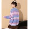 Tangshi Women's Gradient Textured Round Neck Sweater