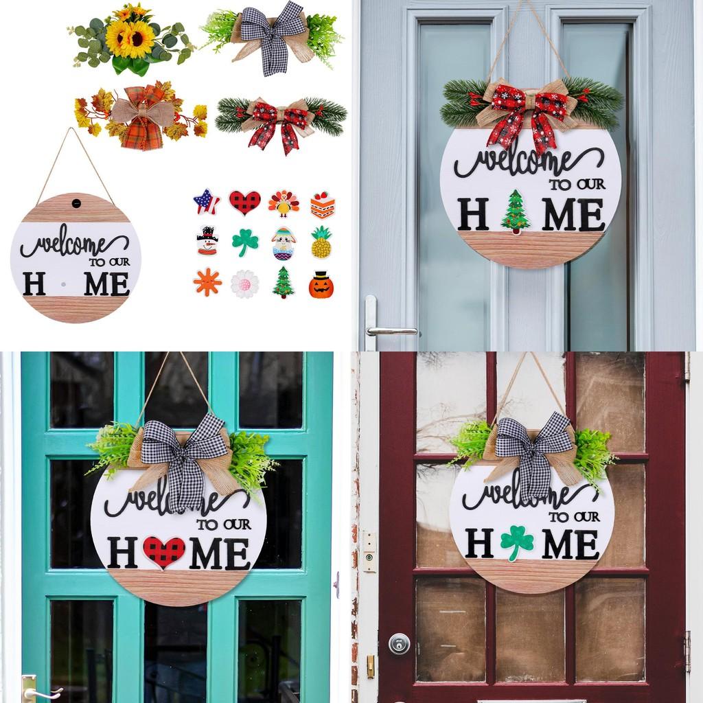 Home Welcome Door Sign With Magnetic Wooden Decor For Diy Festive Decoration