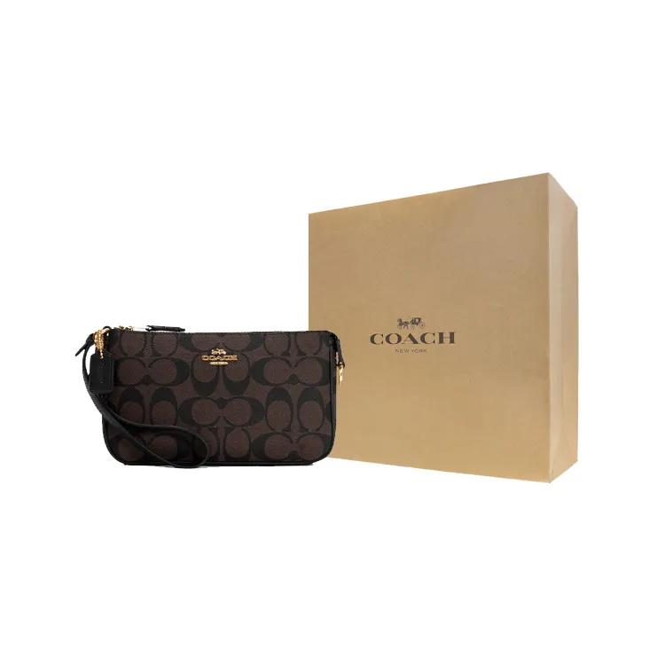 Coach Nolita Покрытие из канваса Гладкая кожа Сумка-клатч Подмышечная Сумка на запястье Клатч Маленькая Женская Коричневый Черный (унисекс) Сцепления C3308 IMAA8