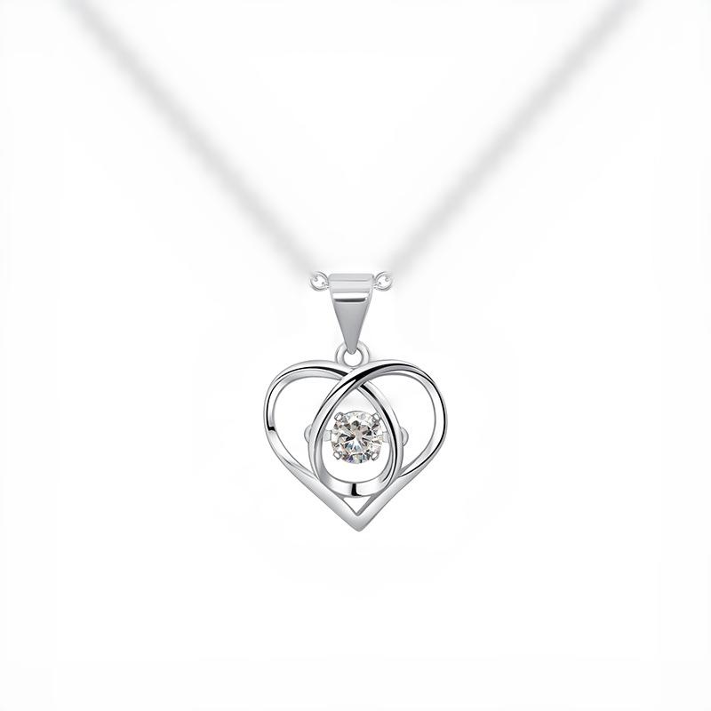 Умное ожерелье с подвеской в виде сердца Фестиваль Циси Отправить девушке цветное бриллиантовое бьющееся сердце Корейская версия простого ожерелья с сердцем