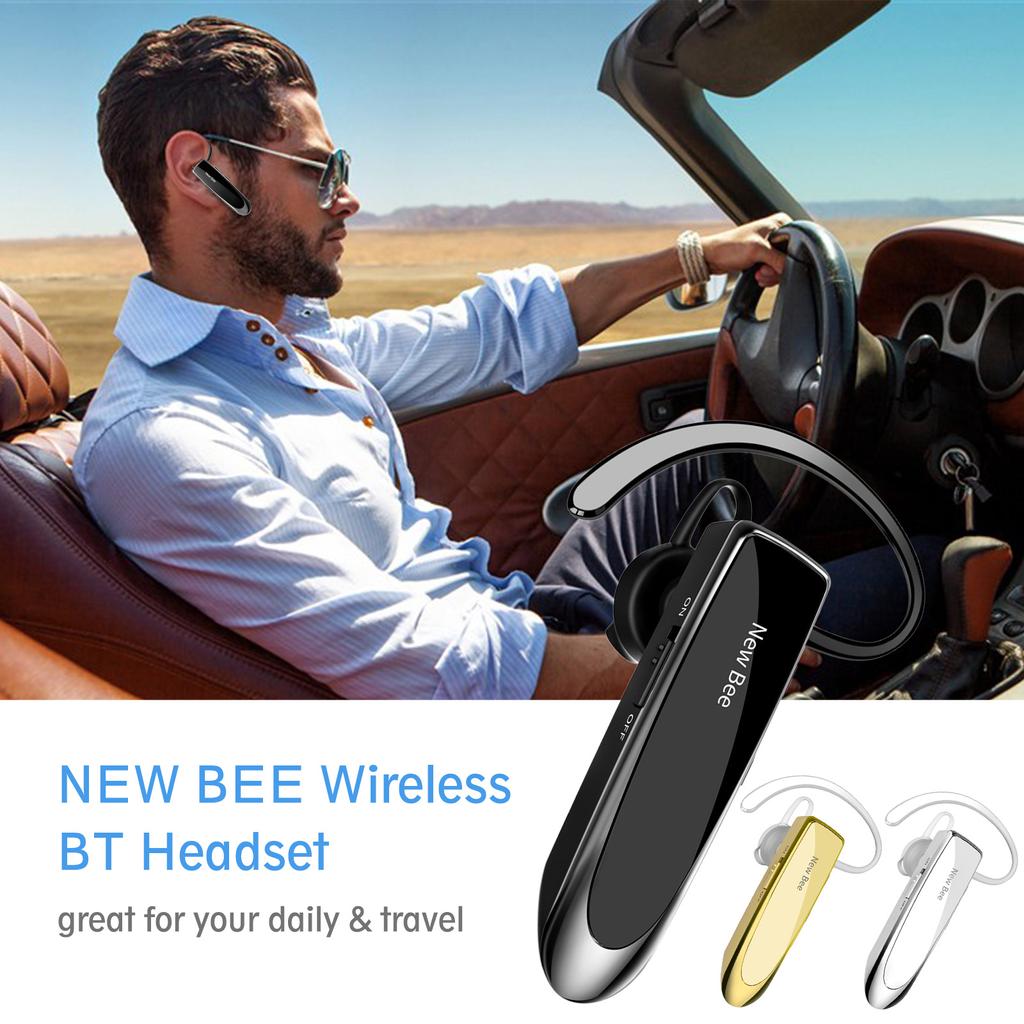 NEW BEE Single Wireless Bluetooth-гарнитура Наушники с шумоподавлением Микрофон Спортивные наушники Hands-Free
