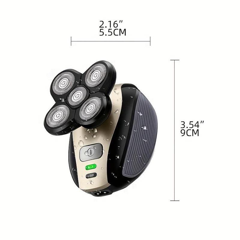 Электрическая бритва для волос Ultimate Мужская беспроводная перезаряжаемая водостойкая бритва для лысины с вращающимися лезвиями, триммер для носа