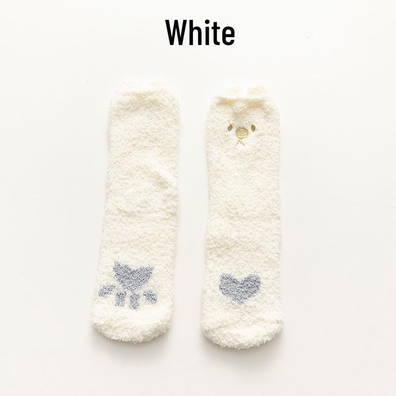 Женские зимние удобные плюшевые носки средней длины — толстые, не линяют, идеально подходят для дома или сна