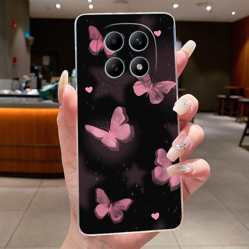 Для Xiaomi Poco M8 Pro Чехол Прозрачный Роскошный Модный Бабочки Цветы Мягкий Силиконовый ТПУ Чехол Для PocoM8 PocoM8Pro 5G Чехол-Оболочка
