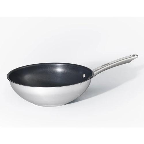 MEYER Maxim SS Deep Frying Pan with Glass Lid, 26cm, and Steaming Rack