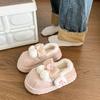 Женские плюшевые тапочки Баотоу, мультяшные, утепленные, теплые, зимние, на толстой подошве, с высокой подошвой, домашние тапочки, повседневная обувь для ходьбы в помещении, снежные хлопковые тапочки