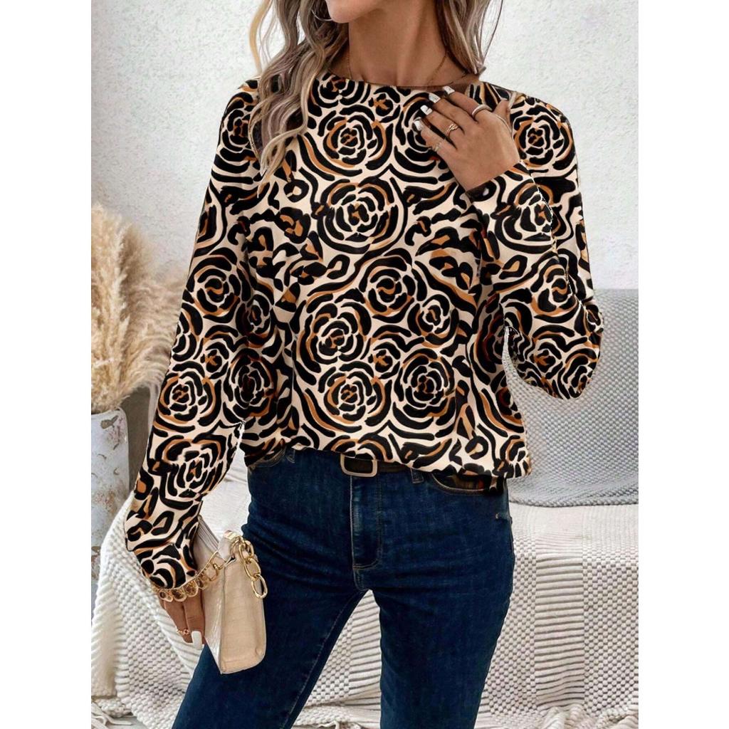 Женские толстовки с круглым вырезом, 3D-принтом с леопардовым узором, модные повседневные с длинным рукавом