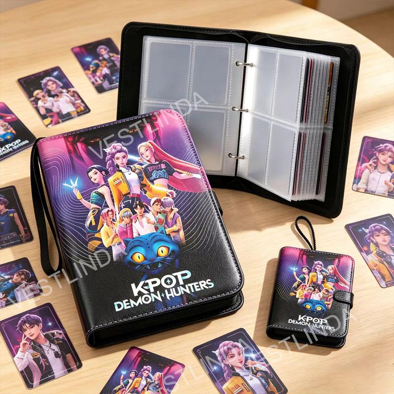 KPOP Demon Hunters Holder Binder Anime Portable Zipper Trading Card Protector Albums Collections Folder 400Pcs Book Fans Toys