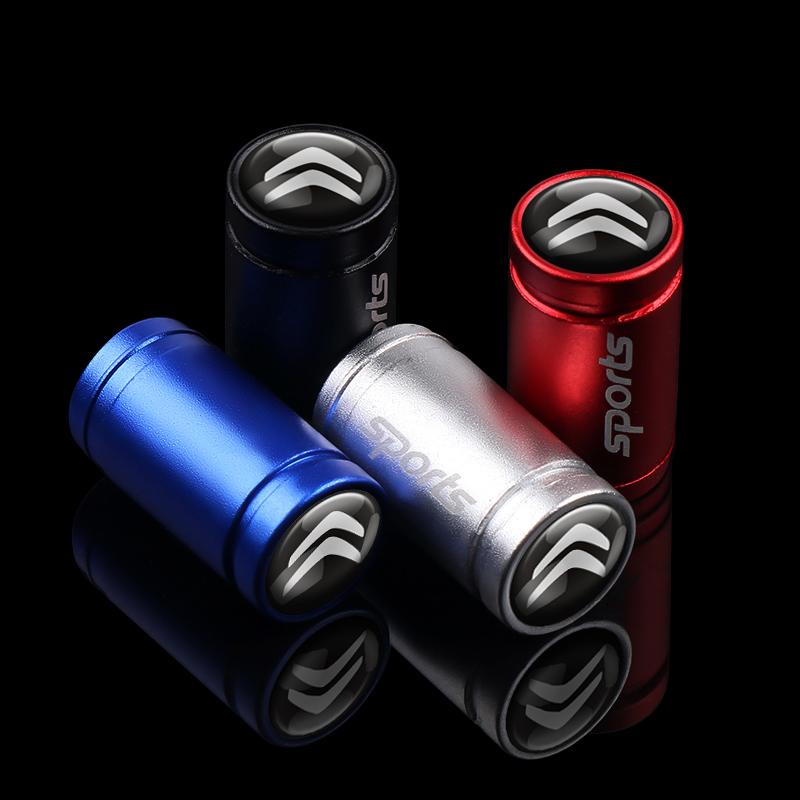 PEZN4 4pc Matte Textured Metal Valve Cover Car Tire Valve Cap Accessories For Citroen C1 C2 C3 Grand C4 Picasso C4L VTS C-ELYSEE DS
