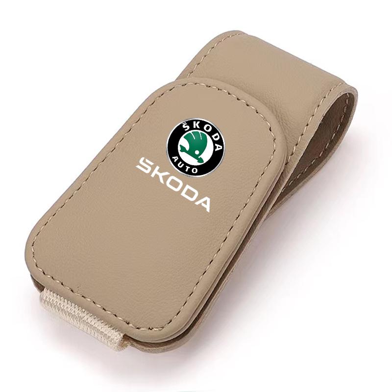 AEC1 Automotive Glasses Storage Clip Visor Sunglasses holder For Skoda Enyaq A7 Octavia Kodiaq Fabia Superb Rapid Kamiq Karoq