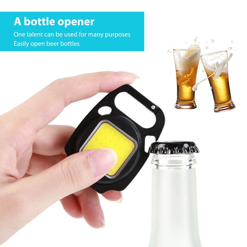 Mini Led Keychain Lights Multifunctional Portable Outdoor Cob Working Lamp Flashlight With Strong