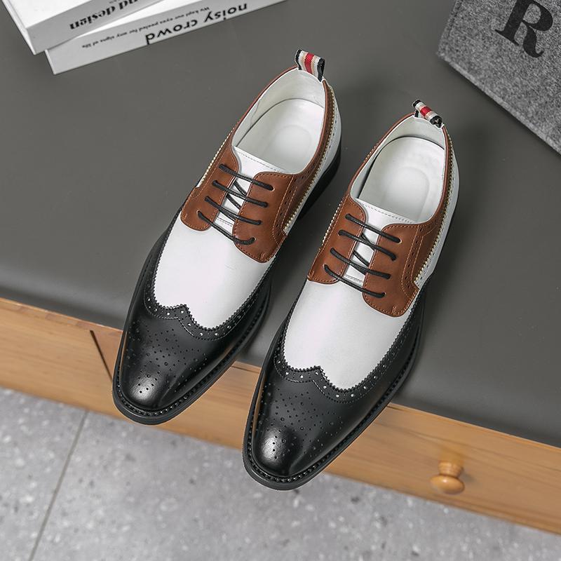 Fashion British Style Men's Brogue Shoes Trendy Office Interviews Business Dress Shoes High-end Banquet Versatile Men's Leather Shoes
