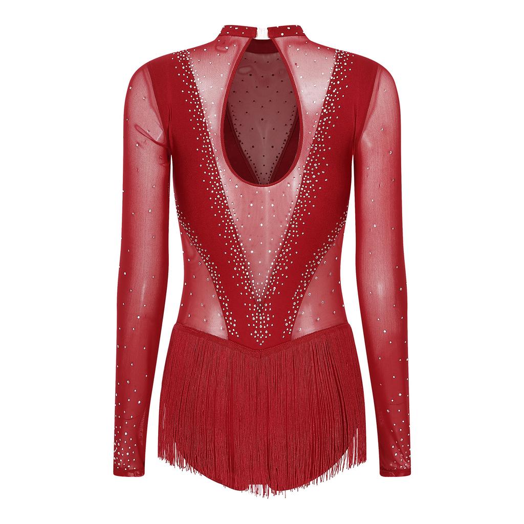 Женский костюм для фигурного катания, гимнастические комбинезоны, майка, танцевальная одежда, спортивная одежда, велосипедки, балетные трико, боди с кисточками