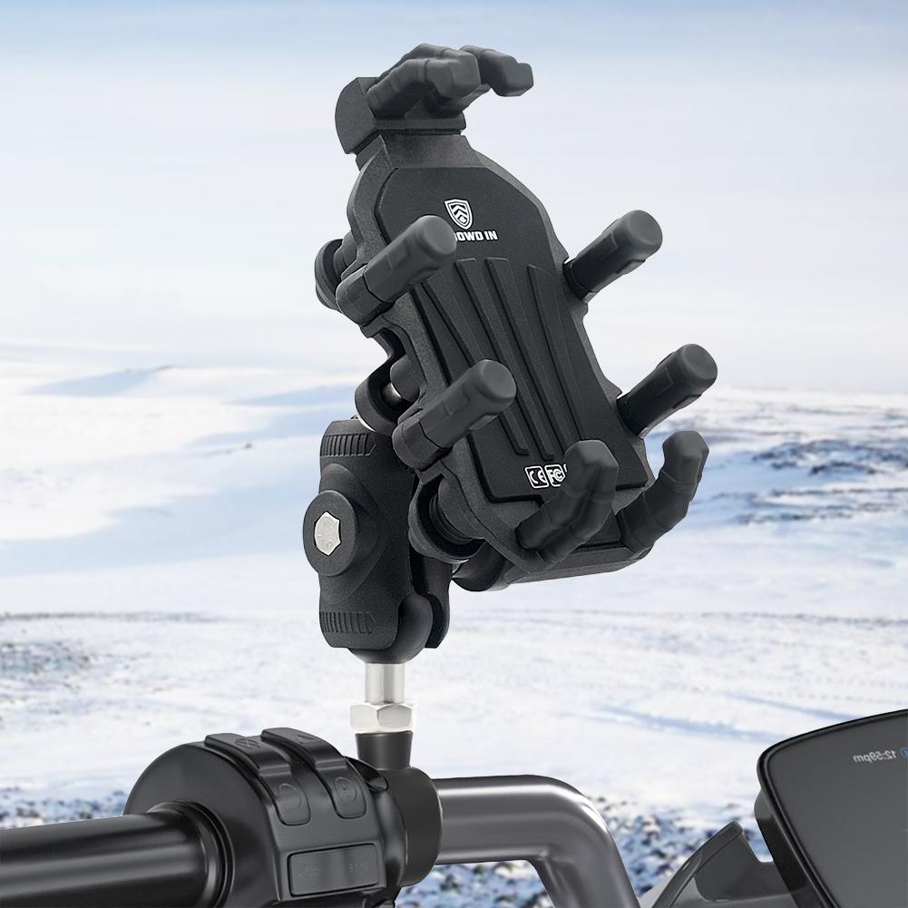 Mobile Phone Stand with Shock Absorber Handlebar Side Mirror Stand Anti-Theft