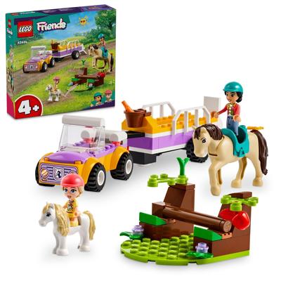 Игрушка LEGO Friends Прицеп для пони и лошади, подарок, строительные блоки, для мальчиков и девочек, 4, 5 и 6 лет, животные, машина, миниатюрная машина, 42634