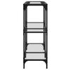 Console Table with Glass Top Transparent 98 x 30 x 81 cm Steel
