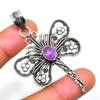 Amethyst Gemstone 925 Silver Plated Handmade Jewelry Pendant 2.27"