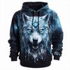 Autumn Men's Hoodies 3d Wolf King Printed High-Quality Hoodie For Men's Daily Casual Long Sleeved Loose Oversized Pullover Tops